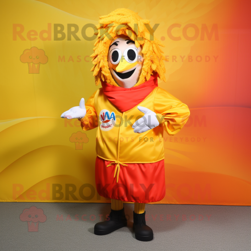 nan Paella mascot costume character dressed with a Windbreaker and Cummerbunds nan Paella mascot costume character dressed with a Windbreaker and Cummerbunds