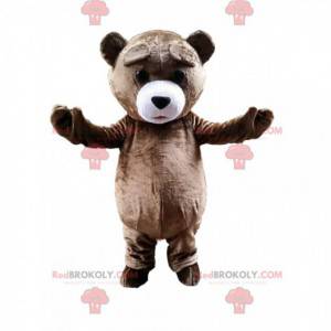 Mascotte de nounours marron géant, costume d'ours brun -