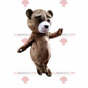 Mascotte de nounours marron géant, costume d'ours brun -