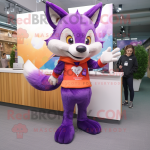 Postava maskota Purple Fox...