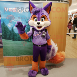 Purple Fox mascotte kostuum...