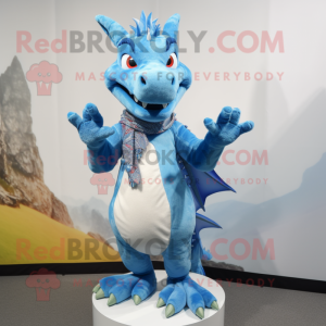 Sky Blue Dragon maskot...
