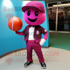 Magenta honkbal mascotte...