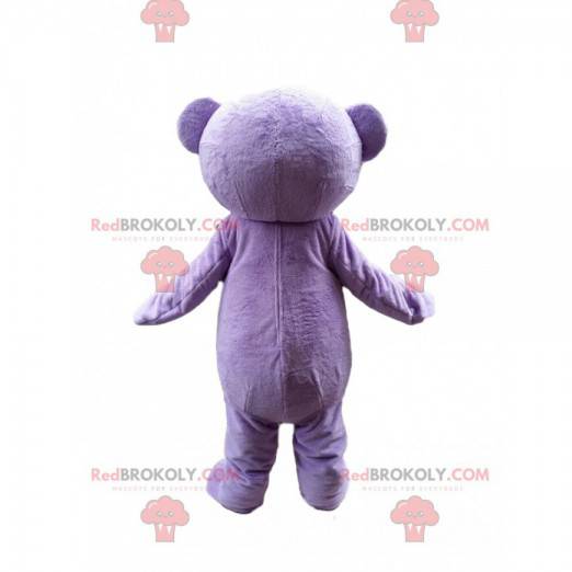 Mascotte de nounours violet, costume d'ours mauve géant -