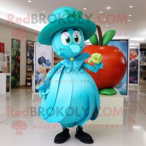 Turkis æble maskot kostume...