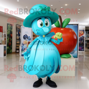 Turkos Apple maskot kostym...