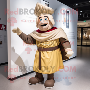 Beige mascotte kostuum van...