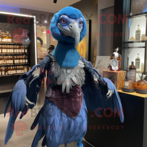Blue Vulture maskot kostym...