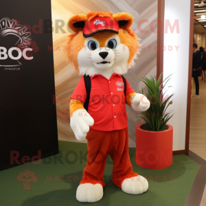 Red Lynx maskot kostume...