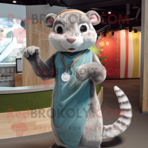 Grå Weasel maskot kostume...