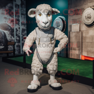 Silver Ram maskot kostume...