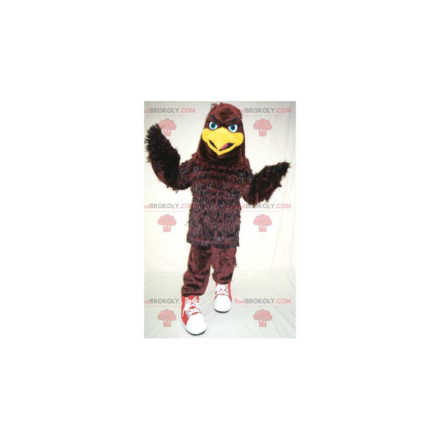 Mascote pássaro águia marrom e amarelo - Redbrokoly.com