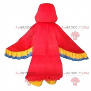 Mascotte rood, geel, blauw en wit papegaai - Redbrokoly.com