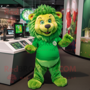 Gröna lejon maskot kostym...