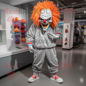 Grey Evil Clown maskot...