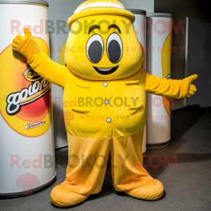 Yellow Soda Can maskot...