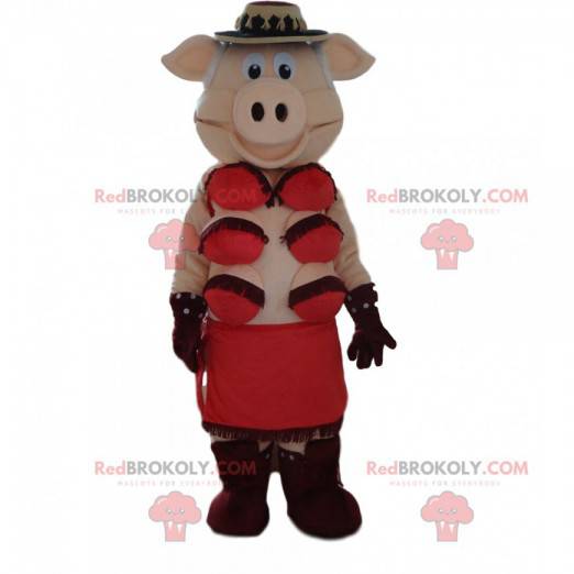 Cabaret pig mascot, cabaret disguise - Redbrokoly.com