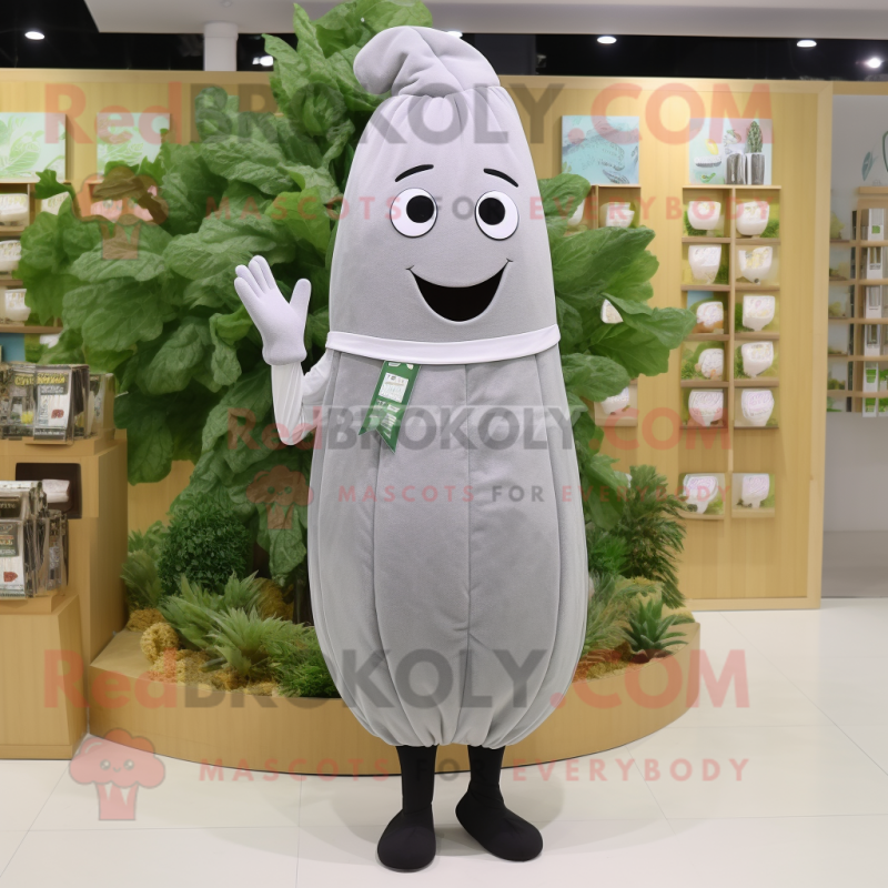 Gray Radish mascot costume character dressed with a Sheath Dress and Keychains Gray Radish mascot costume character dressed with a Sheath Dress and Keychains
