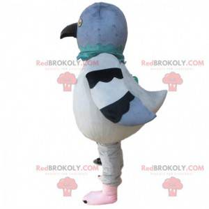 Mascotte gigante piccione, grigio e bianco, costume piccione -