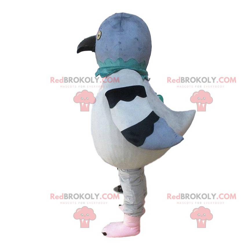 Giant pigeon mascot, gray and white, pigeon costume -