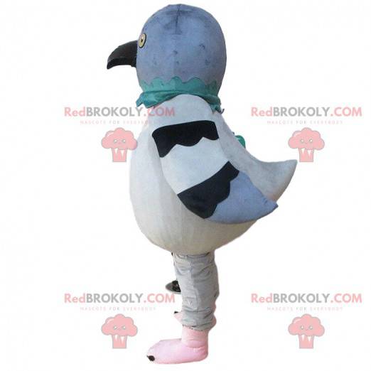 Giant pigeon mascot, gray and white, pigeon costume -