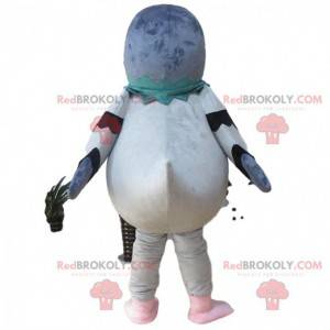 Mascotte gigante piccione, grigio e bianco, costume piccione -