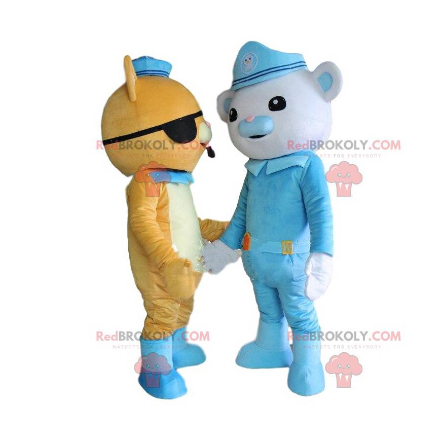 2 Barnacles and Kwazii mascots, cartoon characters - 2 Barnacles and Kwazii mascots, cartoon characters -