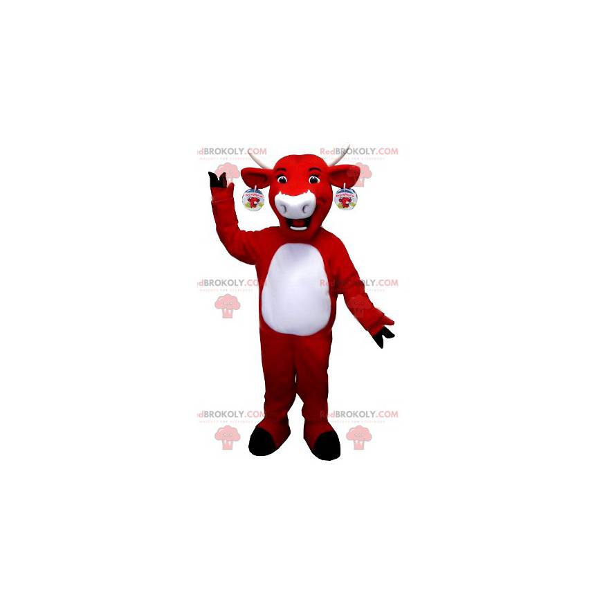Rød og hvid Kiri ko maskot - Redbrokoly.com