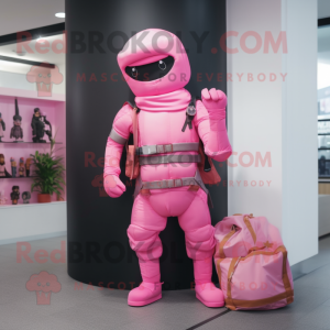 Roze Ninja mascotte kostuum...