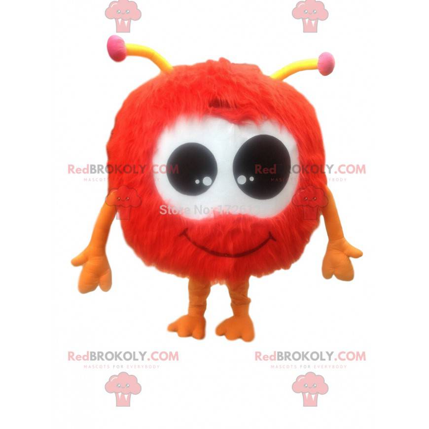Very hairy red fur ball mascot, hairy costume - Redbrokoly.com