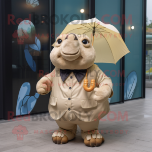 Beige Glyptodon mascotte...