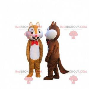 2 mascots of Tic et Tac, famous cartoon squirrels -