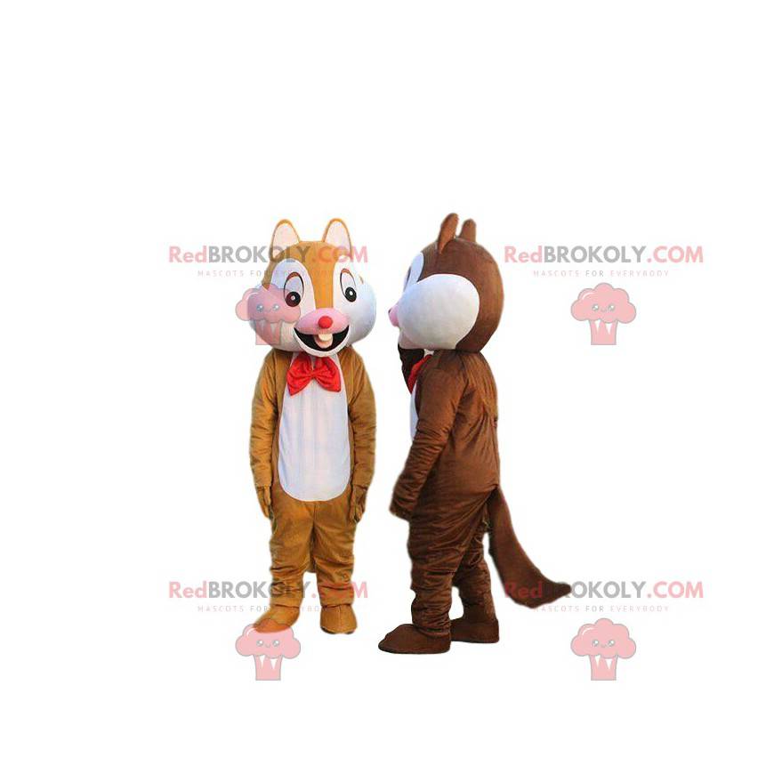 2 mascotas de Tic et Tac, famosas ardillas de dibujos animados 2 mascotas de Tic et Tac, famosas ardillas de dibujos animados
