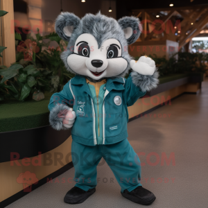 Cyan Badger maskot kostume...