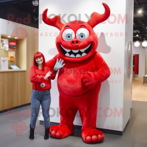 Red Demon mascotte kostuum...