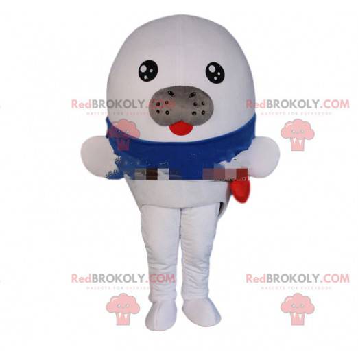Mascotte d'otarie blanche, costume de lion de mer géant -