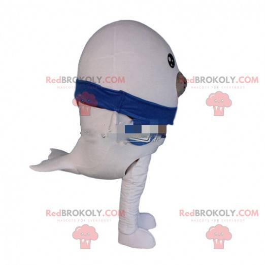 Weißes Seelöwenmaskottchen, riesiges Seelöwenkostüm -