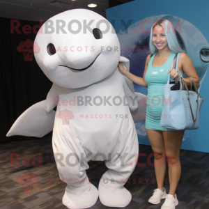 Silver Beluga Whale maskot...