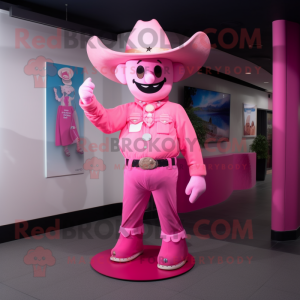 Pink Cowboy maskot kostume...