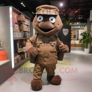 Brown Army Soldier mascotte...