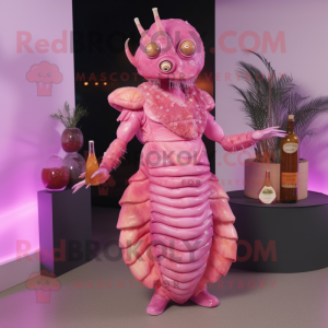 Rosa Trilobite maskot drakt...