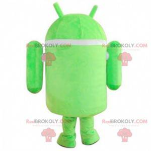 Mascotte Android, robot vert et blanc, costume de robot -