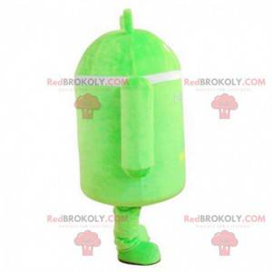Android-Maskottchen, grüner und weißer Roboter, Roboterkostüm -