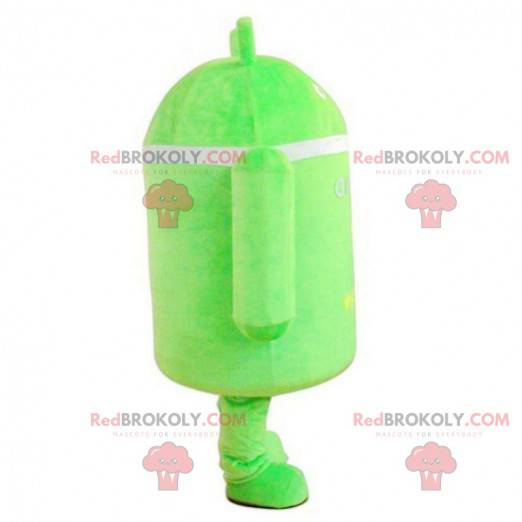 Android maskot, grøn og hvid robot, robot kostume -