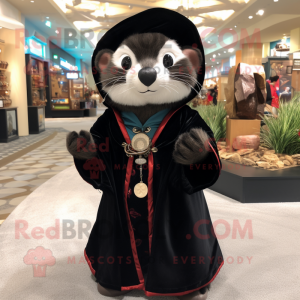 Black Ferret maskot kostym...