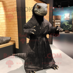 Sort Komodo Dragon maskot...