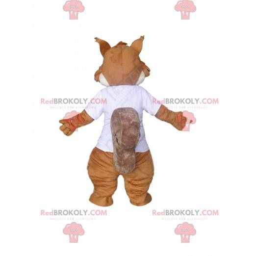 Braunes und weißes Eichhörnchenmaskottchen, Waldkostüm -