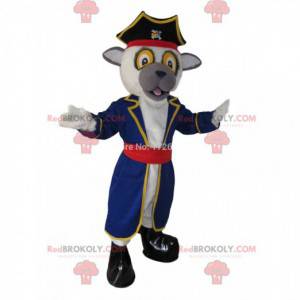 Mascotte del cane in abito da pirata, costume da pirata -
