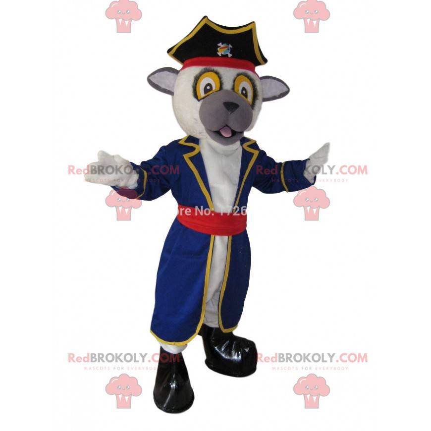 Mascota del perro en traje de pirata, traje de pirata -