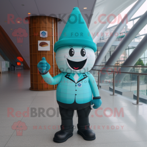 Cyan Ice Cream Cone maskot...